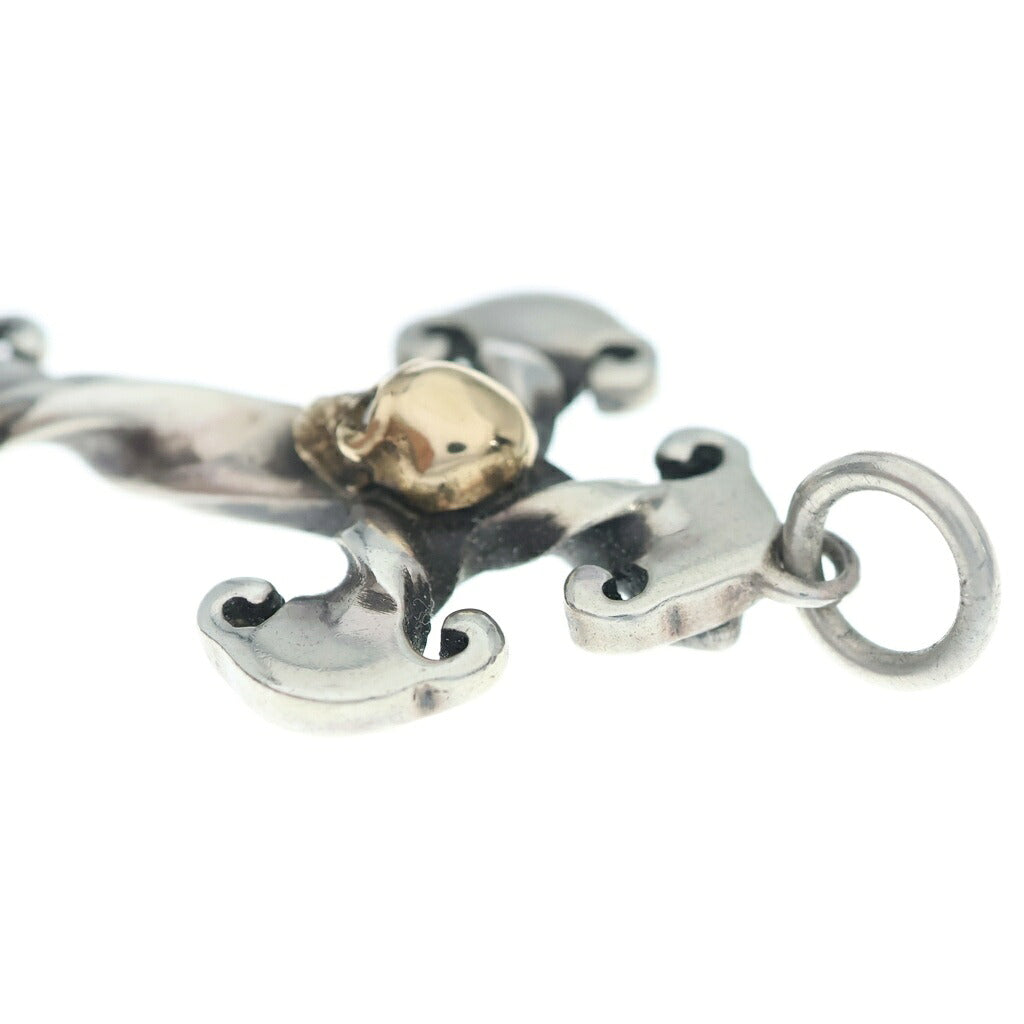 STANLEY GUESS(スタンリーゲス) Twisted Cross w/Skull Pendant ツイステッドクロス 18Kスカル ペンダントトップ シルバー/ゴールド
