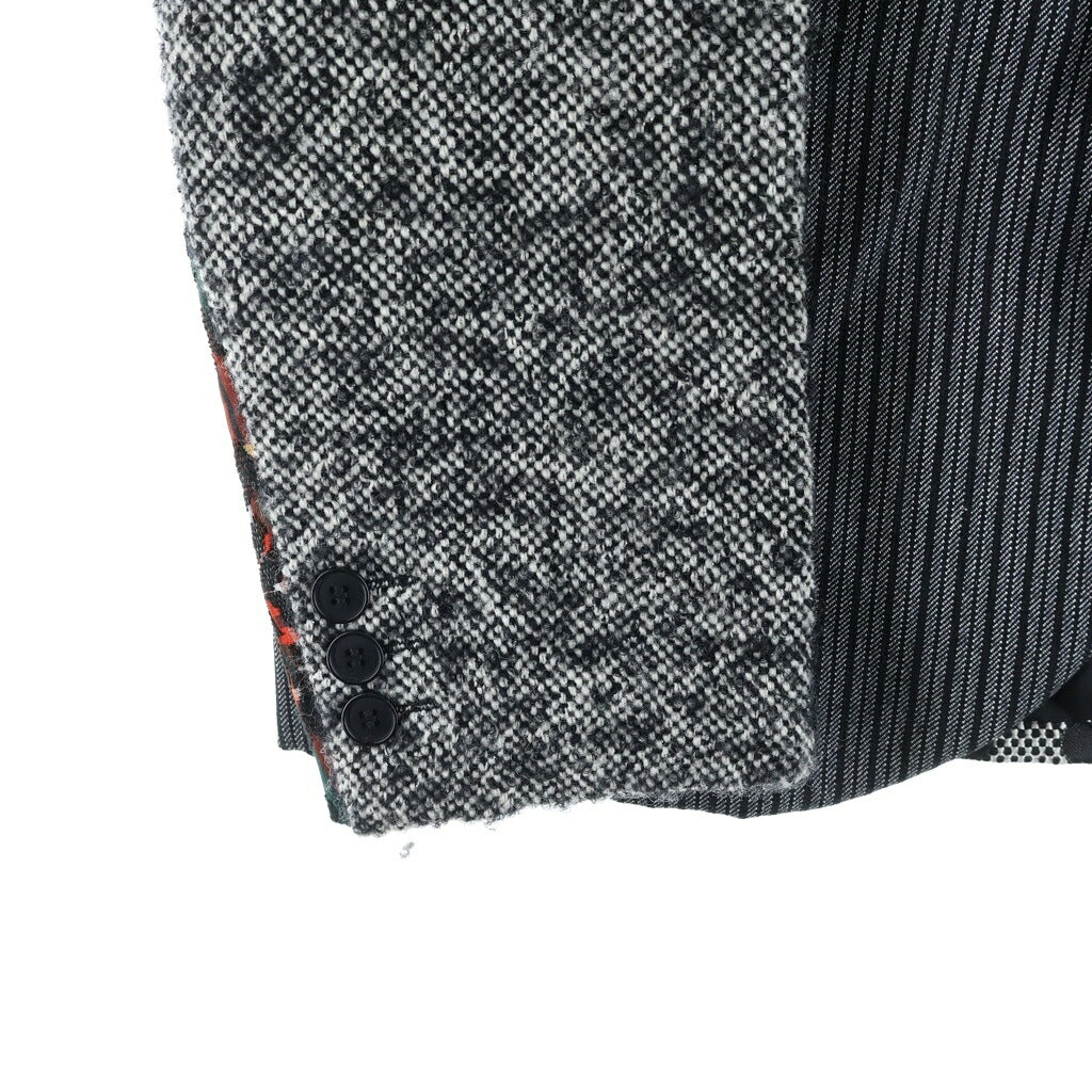 COMME des GARCONS HOMME PLUS(コムデギャルソンオムプリュス) 12AW AD2012 異素材切り替え ウール混 シングルテーラードジャケット マルチカラー PJ-J081