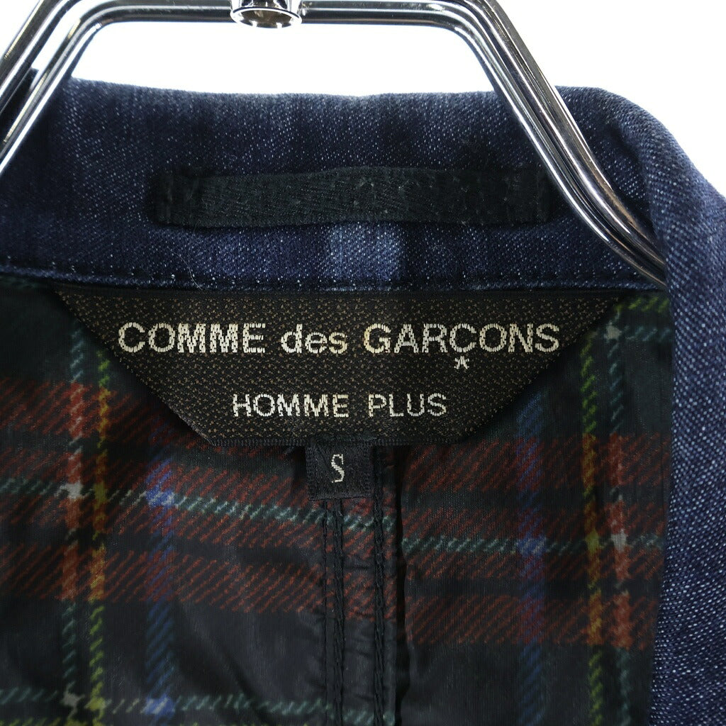 COMME des GARCONS HOMME PLUS(コムデギャルソンオムプリュス) 14SS AD2013 裏地チェック デニム シングルテーラードジャケット インディゴ PM-J063