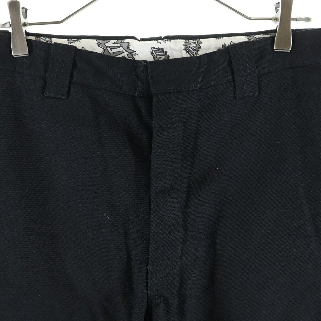 SAINT MICHAEL(セントマイケル) 23SS WIDE PANTS バックロゴパッチ コットン ワイドパンツ ブラック SM-S23-0000-058
