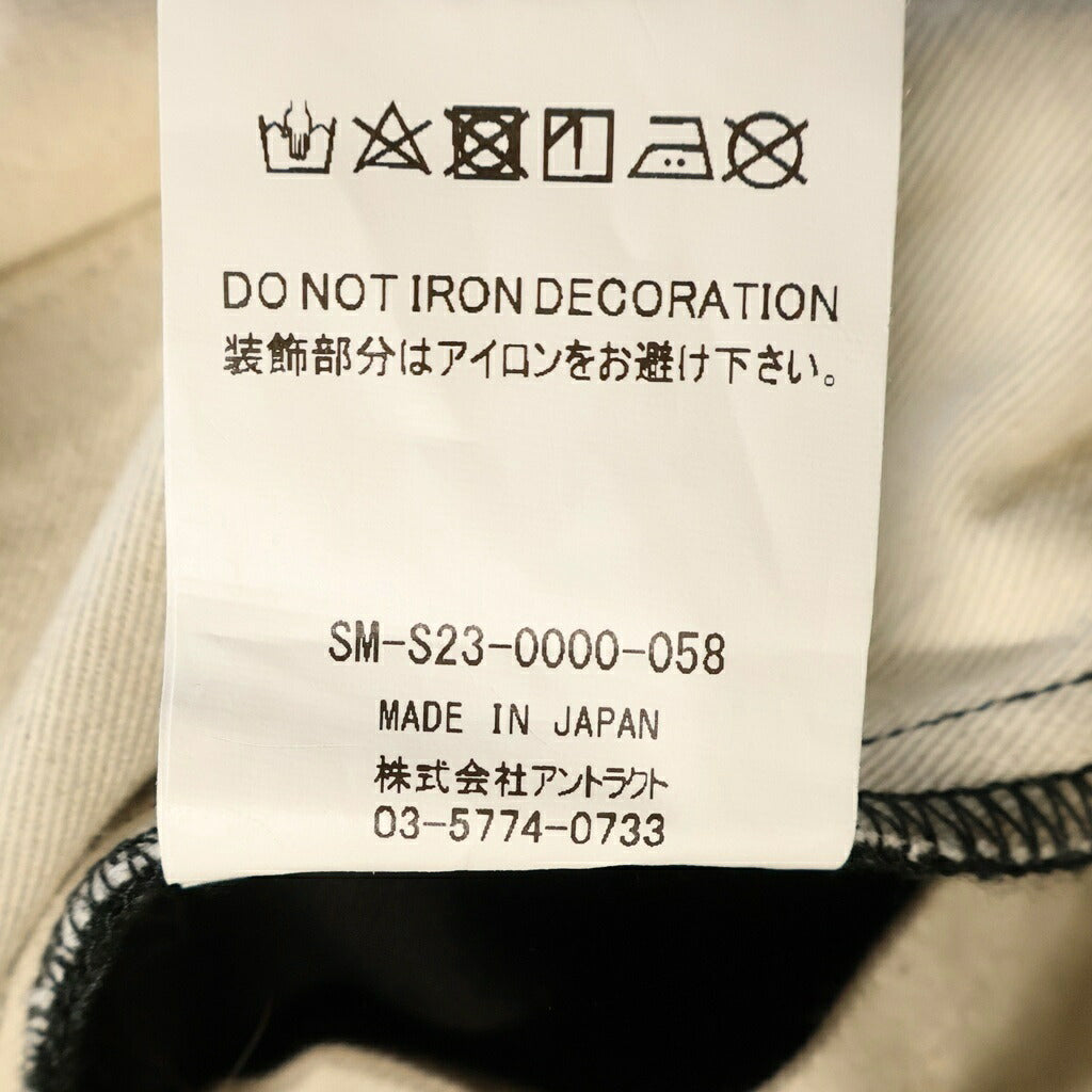 SAINT MICHAEL(セントマイケル) 23SS WIDE PANTS バックロゴパッチ コットン ワイドパンツ ブラック SM-S23-0000-058