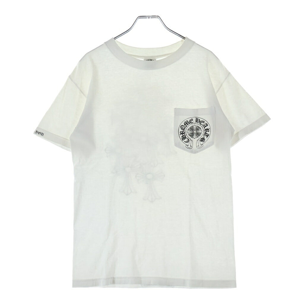 CHROME HEARTS(クロムハーツ) OLD CEMETERY CROSS S/S TEE オールド バックセメタリークロスプリント クルーネック 半袖Tシャツ カットソー ホワイト