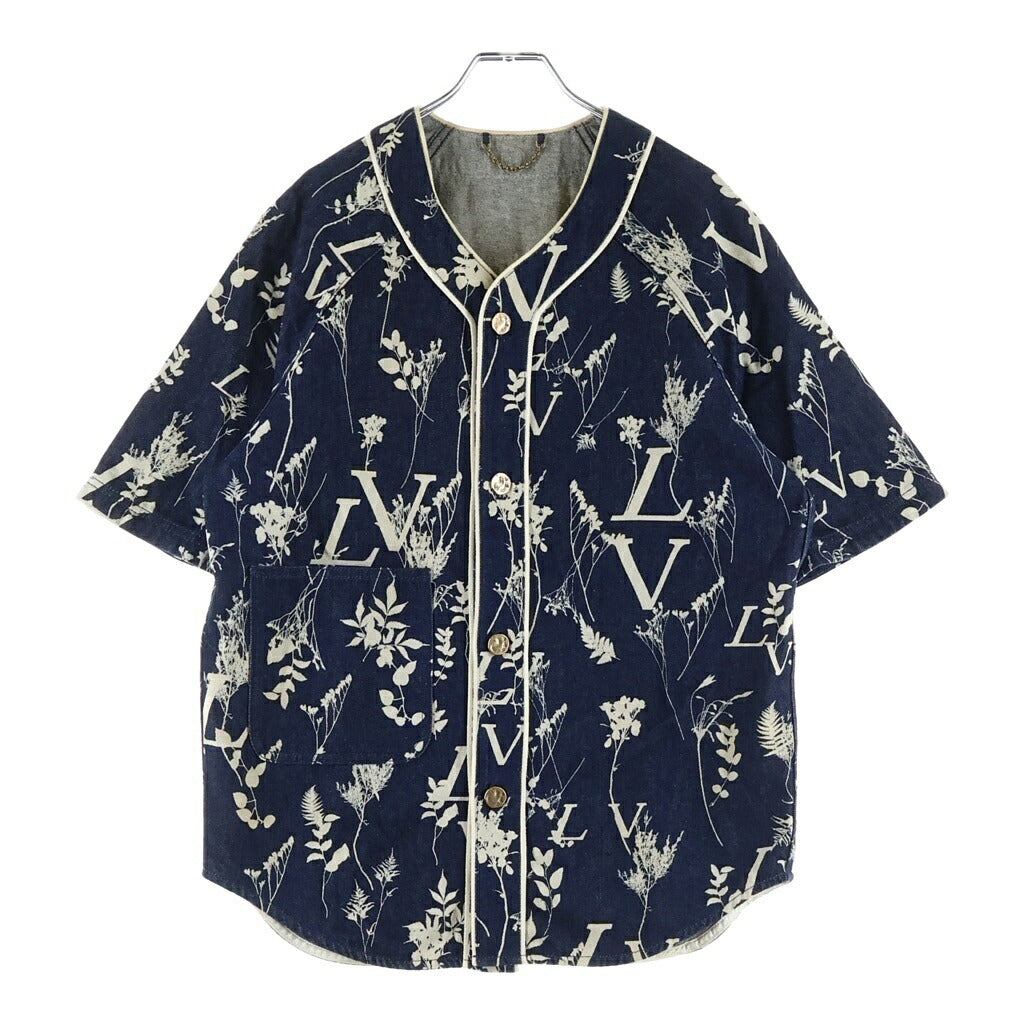 LOUIS VUITTON(ルイヴィトン) 20AW LVリーフ デニム 半袖 ベースボールシャツ インディゴ RM202M VFV HJS15W