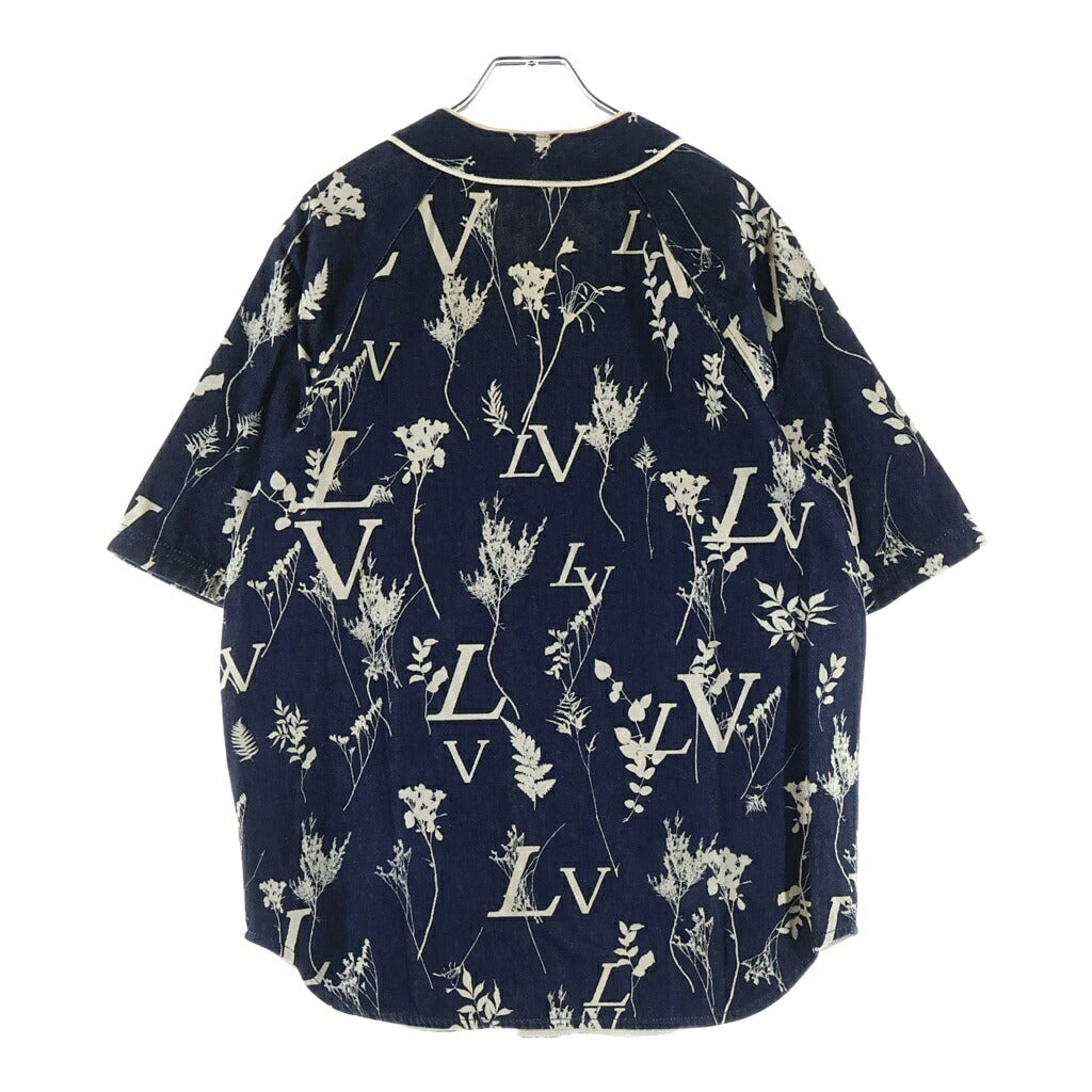 LOUIS VUITTON(ルイヴィトン) 20AW LVリーフ デニム 半袖 ベースボールシャツ インディゴ RM202M VFV HJS15W