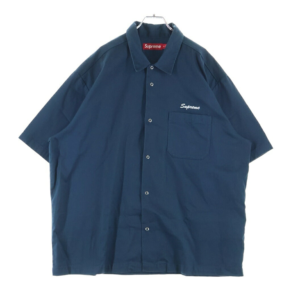 SUPREME(シュプリーム) 24SS ×Margaret Keane Teardrop S/S Work Shirt マーガレットキーン バックティアドロッププリント 半袖ワークシャツ ネイビー