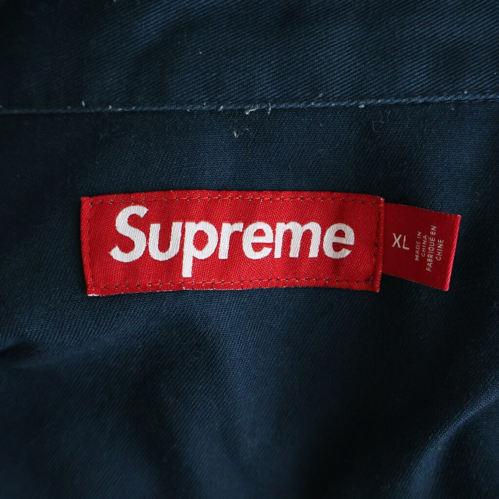 SUPREME(シュプリーム) 24SS ×Margaret Keane Teardrop S/S Work Shirt マーガレットキーン バックティアドロッププリント 半袖ワークシャツ ネイビー