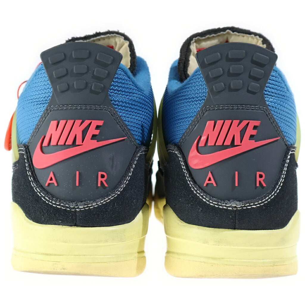 NIKE(ナイキ) ×UNION AIR JORDAN 4 OFF NOIR ユニオン エアジョーダン4 オフノワール ミッドカットスニーカー ブラック/ブルー US8.5/26.5cm DC9533-001