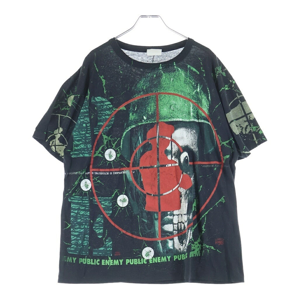 VINTAGE(ヴィンテージ) 90S VINTAGE PUBLIC ENEMY ALL OVERPRINT BACKSTAGE PASS PENMANS ヴィンテージ パブリックエネミー バックステージパス オーバープリントTシャツ 半袖クルーネックカットソー ブラック