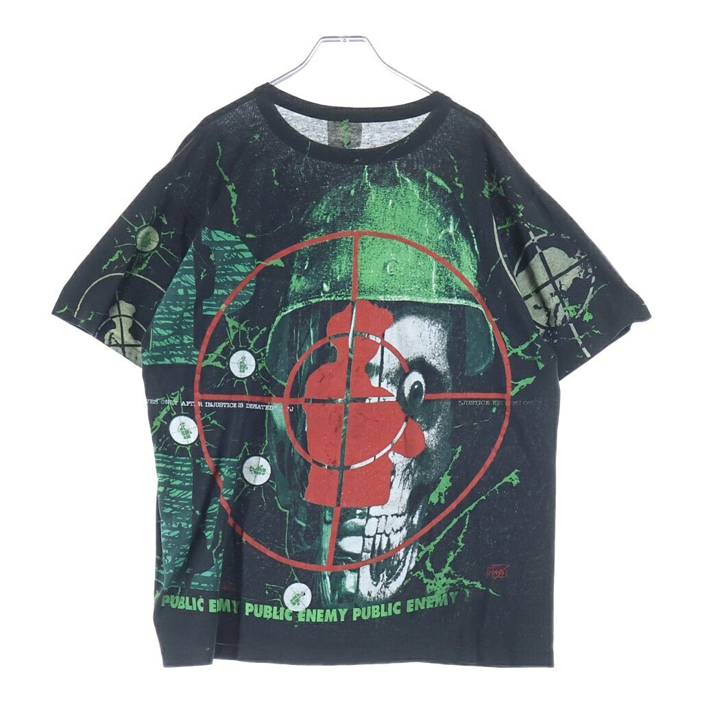 VINTAGE(ヴィンテージ) 90S VINTAGE PUBLIC ENEMY ALL OVERPRINT BACKSTAGE PASS PENMANS ヴィンテージ パブリックエネミー バックステージパス オーバープリントTシャツ 半袖クルーネックカットソー ブラック