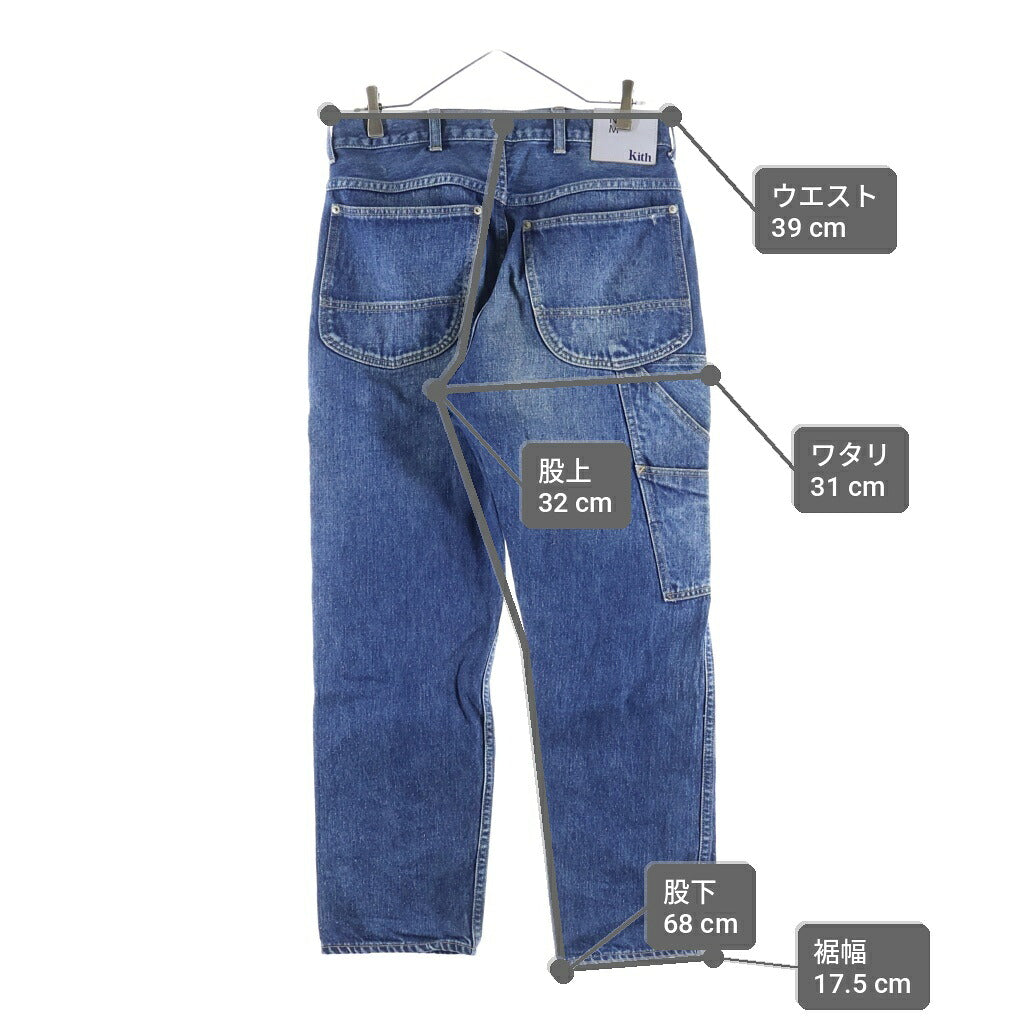 KITH(キス) ×NEW MANUAL LE PAINTER PANTS ニューマニュアル デニムペインターパンツ インディゴ