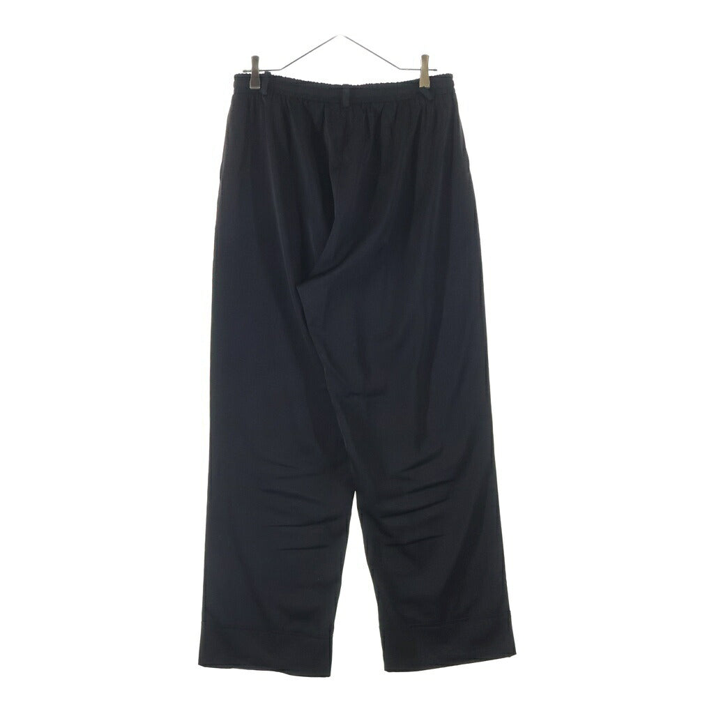 LAST NEST(ラスト ネスト) 24SS SATIN PAJAMA PANTS サテン パジャマパンツ サイドロゴ イージーパンツ ブラック