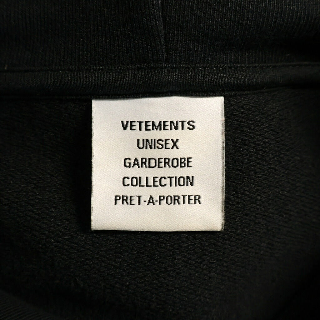 VETEMENTS(ヴェトモン) 22AW VITAL EXISTANCE HOODIE バイタルイグジスタンス アームプリント プルオーバースウェットパーカー フーディー ブラック UA53HD460B