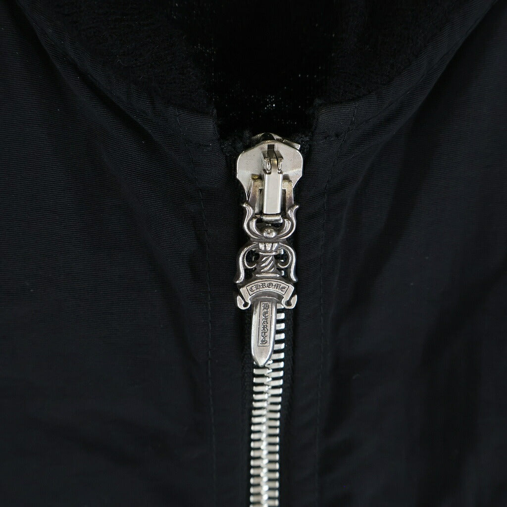 CHROME HEARTS(クロムハーツ) PAPA VEST バッククロスパッチ ダガージップ ナイロンコットン切替 パパベスト ブラック