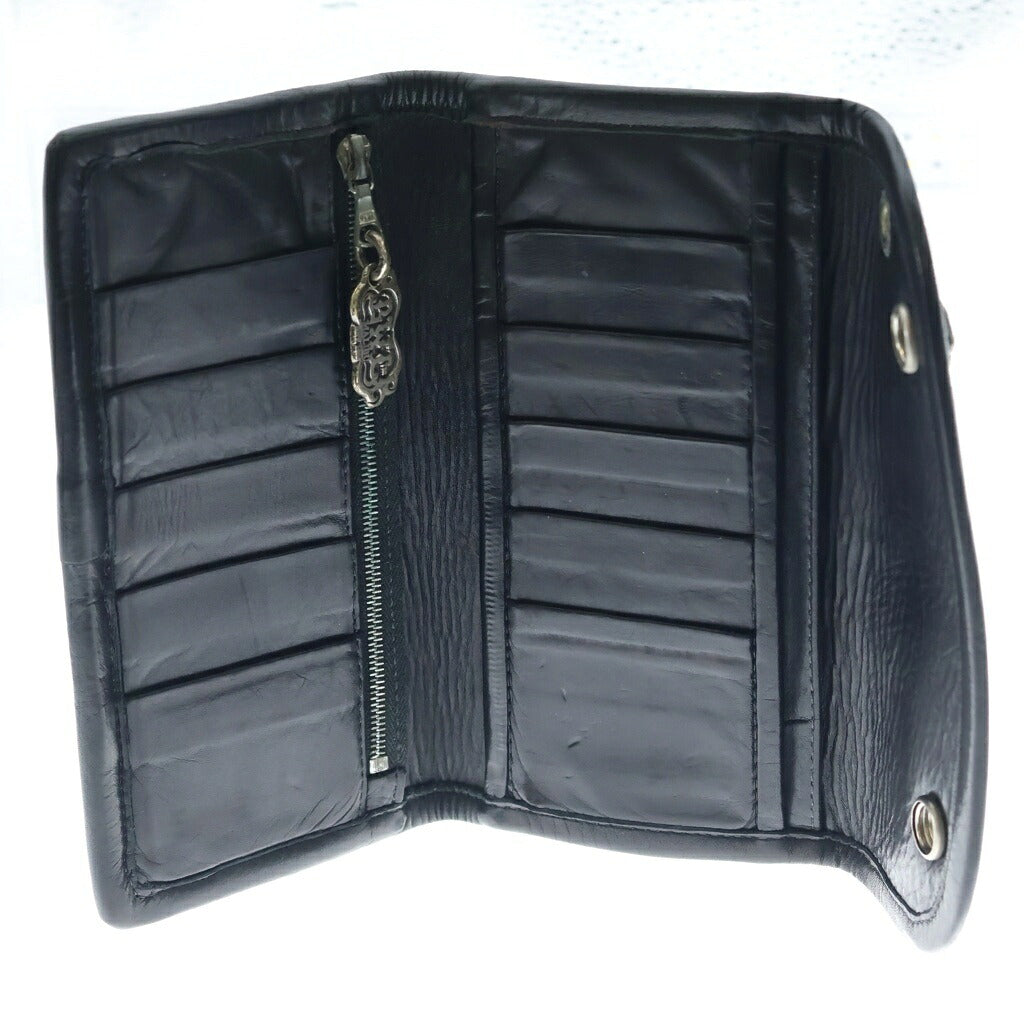 Bill Wall Leather/BWL(ビルウォールレザー) トライバル コンチョボタン ラージカレンシー レザーウォレット 長財布 ブラック