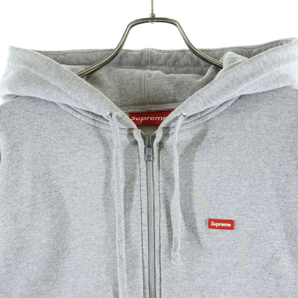 SUPREME(シュプリーム) 19SS Small Box Zip Up Sweatshirt ラバースモールボックスロゴ ジップアップスウェットパーカー グレー