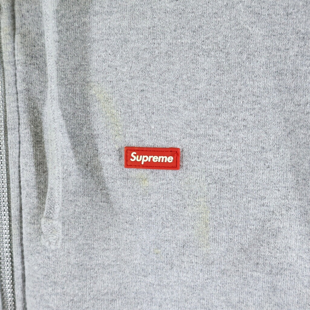 SUPREME(シュプリーム) 19SS Small Box Zip Up Sweatshirt ラバースモールボックスロゴ ジップアップスウェットパーカー グレー
