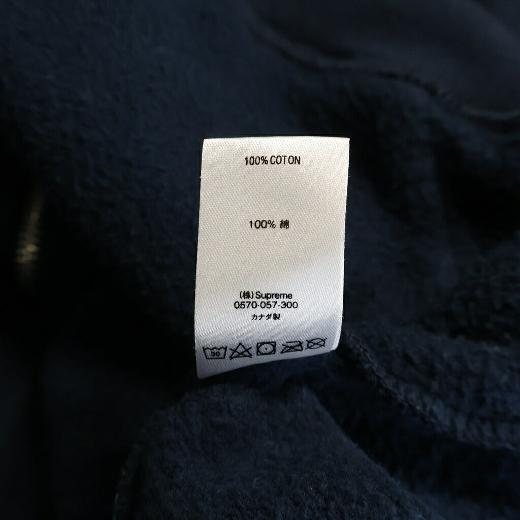 SUPREME(シュプリーム) 19SS Small Box Zip Up Sweatshirt ラバースモールボックスロゴ ジップアップスウェットパーカー ネイビー