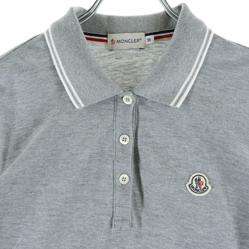 MONCLER(モンクレール) MAGLIA POLO MANICA CORTA ワッペンロゴ 半袖ポロシャツ グレー 410938350900