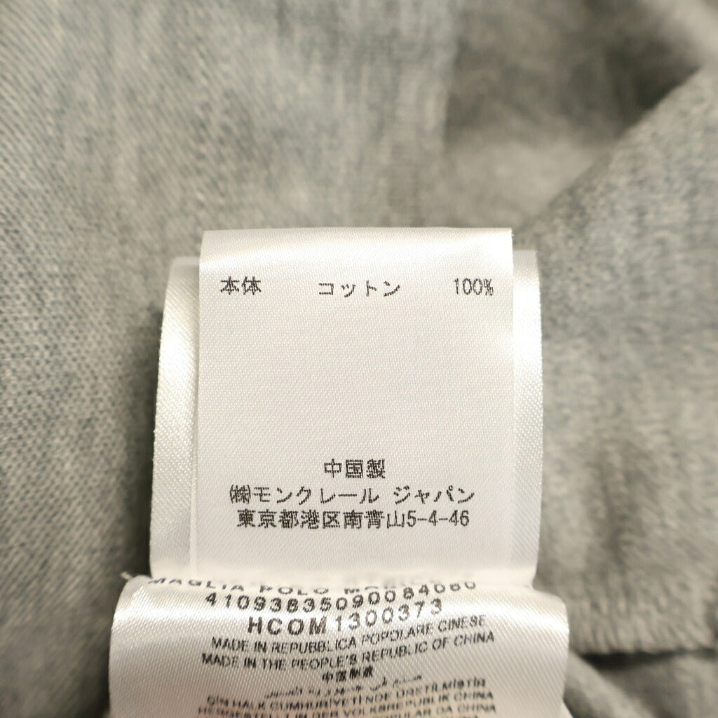 MONCLER(モンクレール) MAGLIA POLO MANICA CORTA ワッペンロゴ 半袖ポロシャツ グレー 410938350900