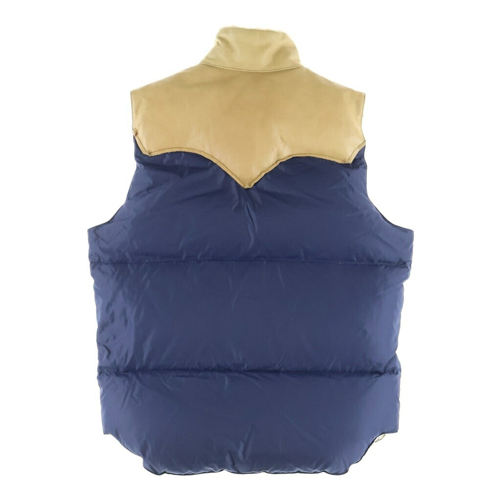 ROCKY MOUNTAIN(ロッキーマウンテン) CHRISTY VEST クリスティ レザー切り替え ダウンベスト ブラウン/ネイビー 450-432-93