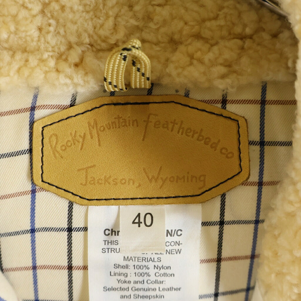 ROCKY MOUNTAIN(ロッキーマウンテン) CHRISTY VEST クリスティ レザー切り替え ダウンベスト ブラウン/ネイビー 450-432-93