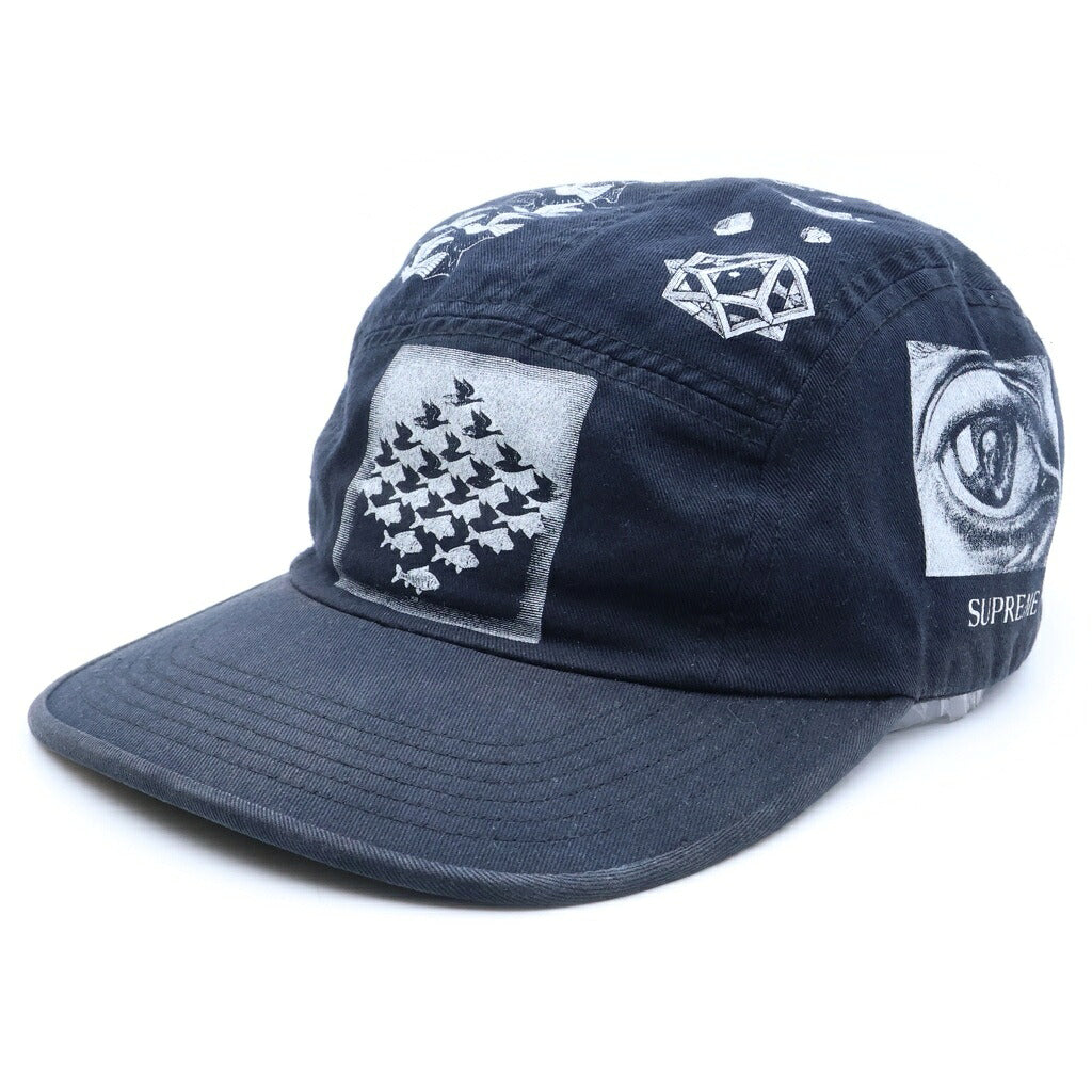 SUPREME(シュプリーム) 17SS M.C. Escher Camp Cap エッシャー アートプリント キャンプキャップ 帽子 ブラック
