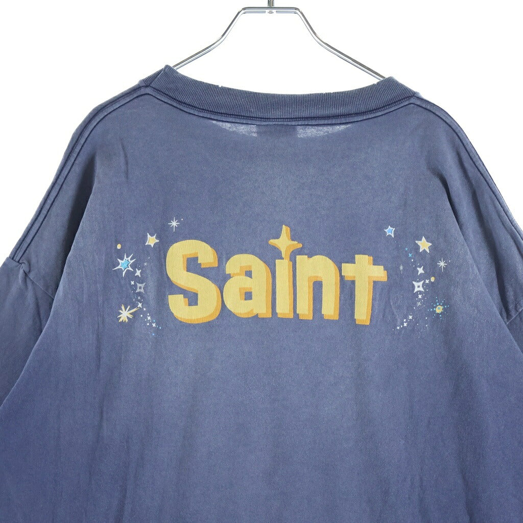 SAINT MICHAEL(セントマイケル) 26SS ×DISNEY TINKER BELL DSN_SS TEE ディズニー ティンカーベル プリントTシャツ 半袖クルーネックカットソー ネイビー SM-MK8-0000-C79
