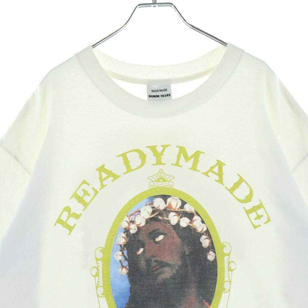 READY MADE(レディメイド) 22SS ×DENIM TEARS COTTON WREATH TEE デニムティアーズ 両面プリントTシャツ 半袖クルーネックカットソー ホワイト RE-DT-WH-00-00-12