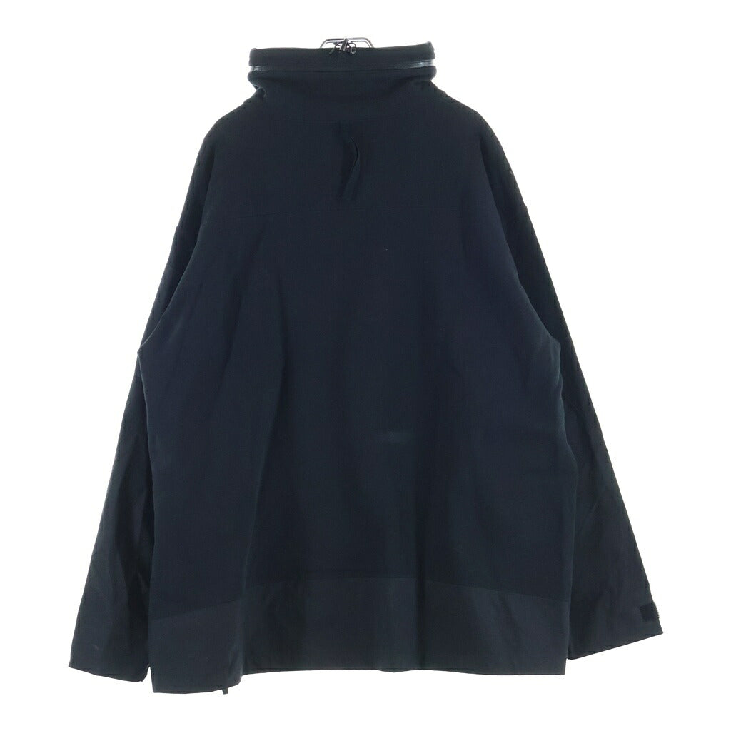 COMFY OUTDOOR GARMENT(コンフィ) 異素材ドッキング加工 サイドジップ モックネックプルオーバー ブラック CMF2002-CS09C