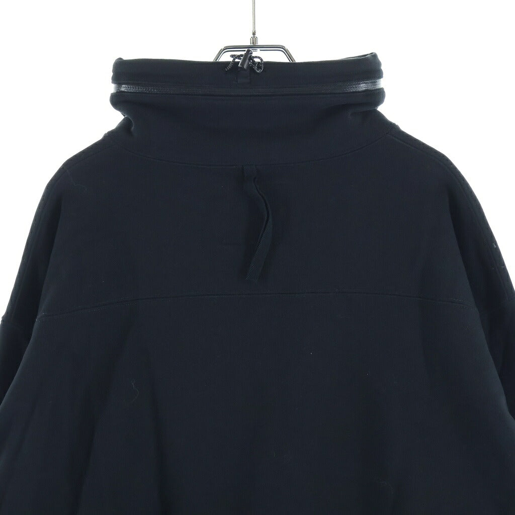 COMFY OUTDOOR GARMENT(コンフィ) 異素材ドッキング加工 サイドジップ モックネックプルオーバー ブラック CMF2002-CS09C