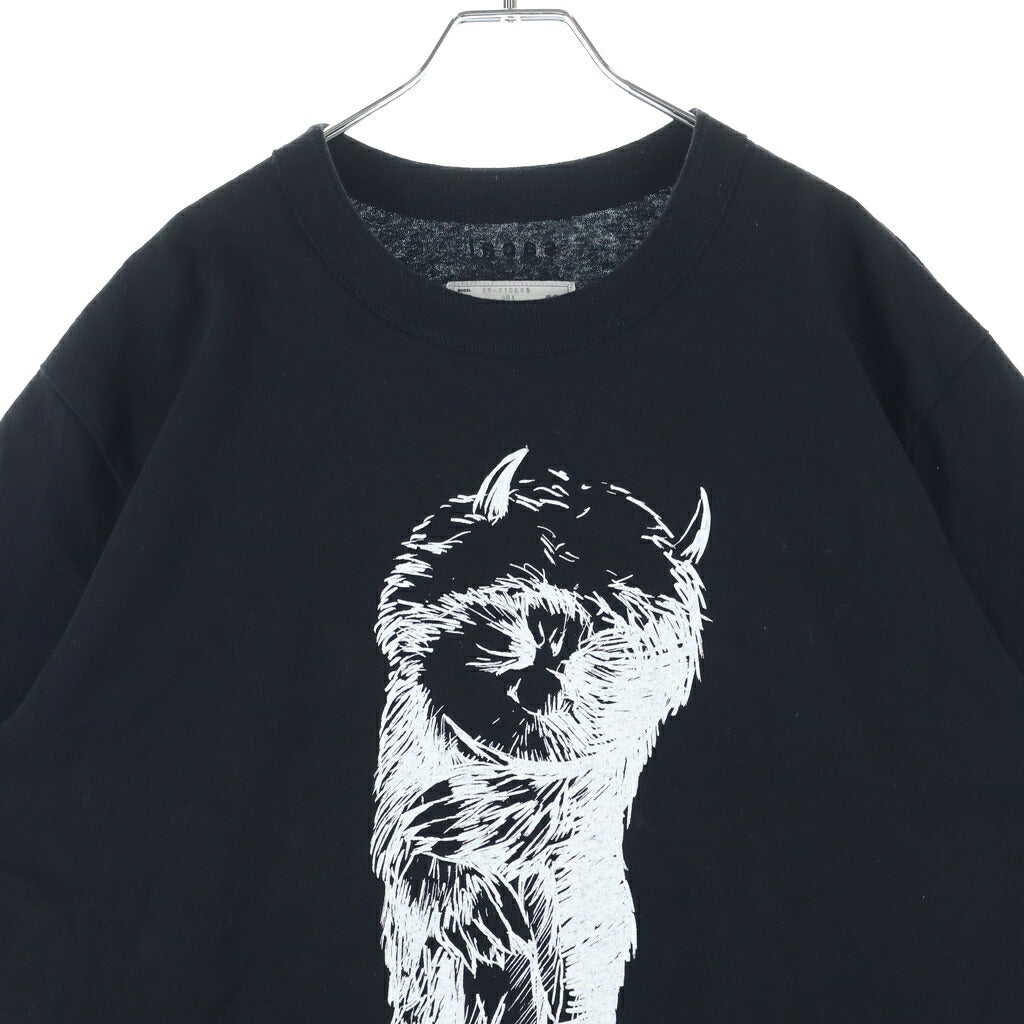 Sacai(サカイ) 25SS ×WHERE THE WILD THINGS ARE T-SHIRT かいじゅうたちのいるところ グラフィックプリントTシャツ 半袖クルーネックカットソー ブラック 25-01008S