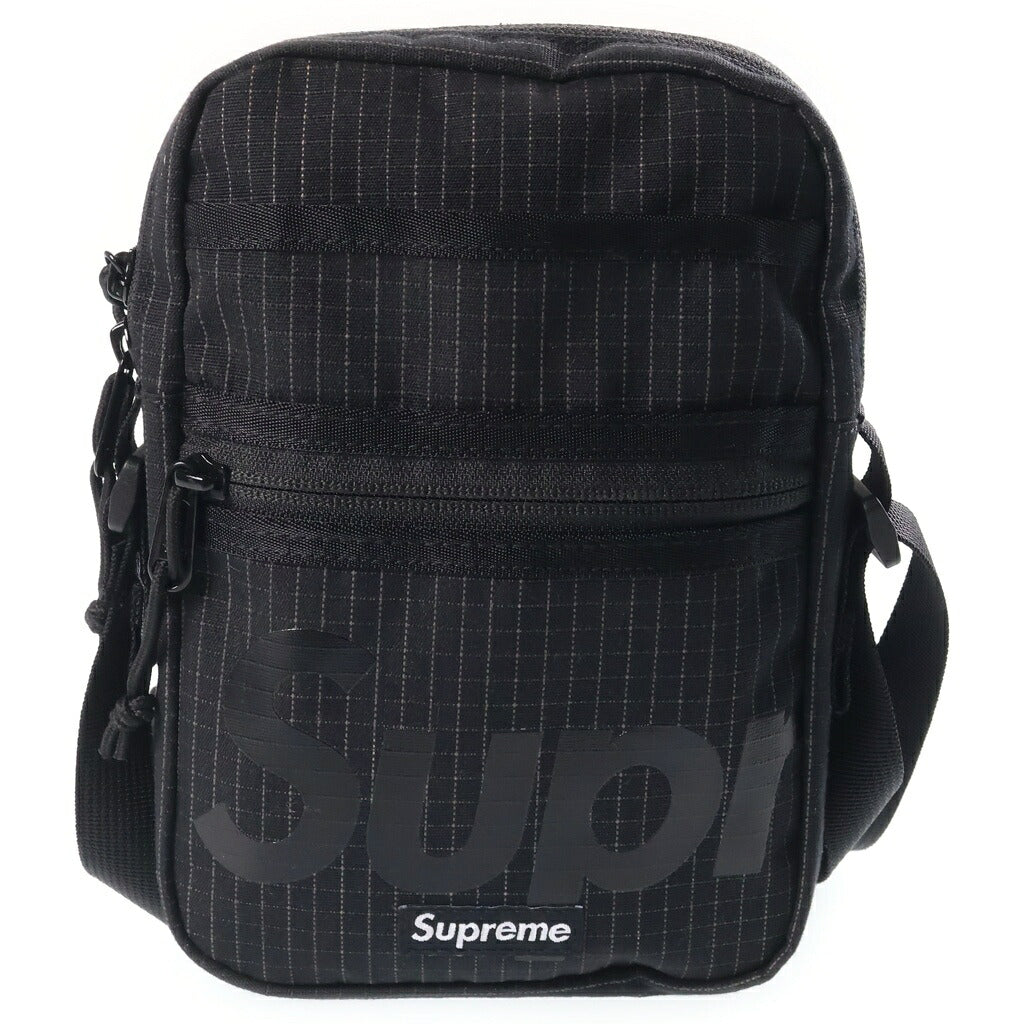 SUPREME(シュプリーム) 24SS Shoulder Bag リップストップ ロゴプリント ショルダーバッグ ブラック