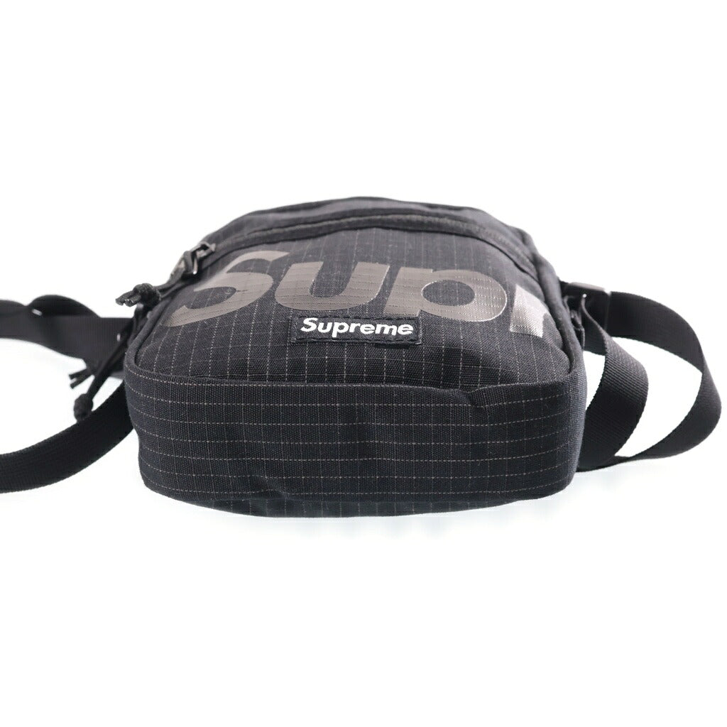 SUPREME(シュプリーム) 24SS Shoulder Bag リップストップ ロゴプリント ショルダーバッグ ブラック