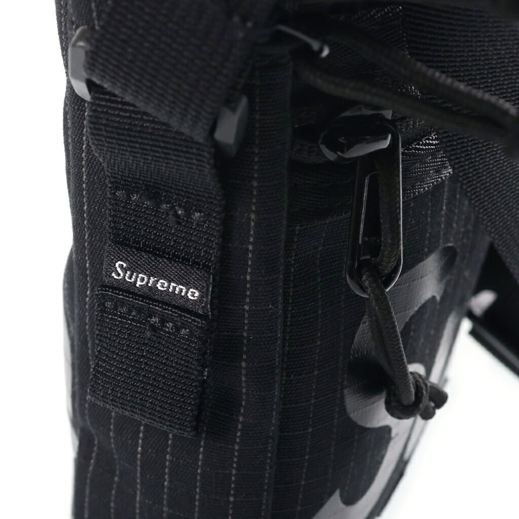 SUPREME(シュプリーム) 24SS Shoulder Bag リップストップ ロゴプリント ショルダーバッグ ブラック