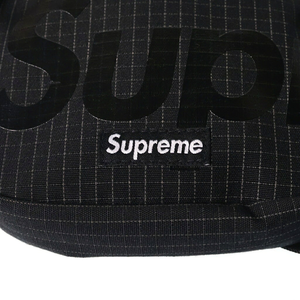 SUPREME(シュプリーム) 24SS Shoulder Bag リップストップ ロゴプリント ショルダーバッグ ブラック