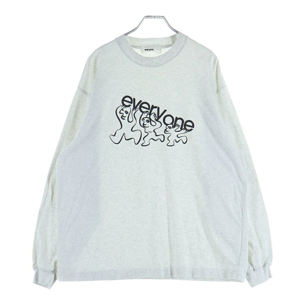 everyone(エブリワン) 前橋限定 Vincent Tsang Long Sleeve Tee ヴィンセント ツァン プリント長袖Tシャツ ロングスリーブカットソー グレー EV23-CS10