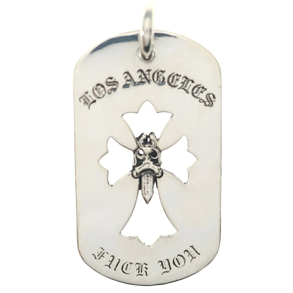 CHROME HEARTS(クロムハーツ) D TAG LRG LTD LOS ANGELS ロサンゼルス限定 ラージドッグタグ ネックレストップ シルバー