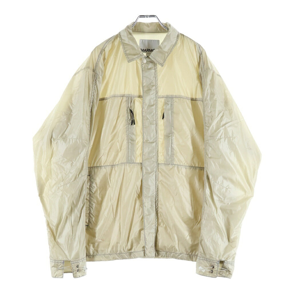 NO BRAND(ノーブランド) 24SS MARMOT CAPITAL マーモット キャピタル NYLON COLOR STITCH SHIRTS ナイロンカラーステッチ 長袖シャツジャケット ベージュ 24SS-L3-04
