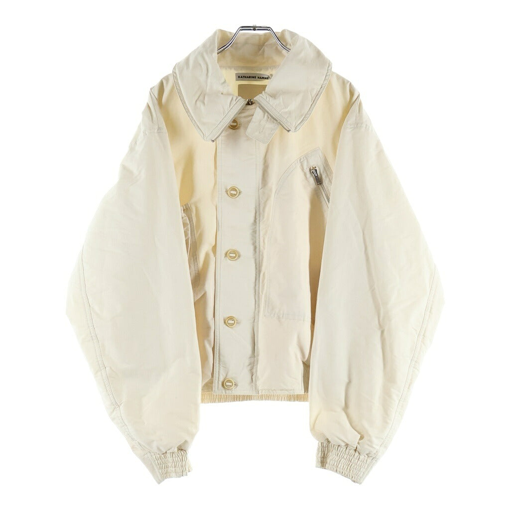 YOKE(ヨーク) 25AW ×KATHARINE HAMNETT RECYCLE POLYESTER SHORT BLOUSON キャサリン ハムネット リサイクル ポリエステル ショートジャケット ブルゾン アイボリー YK25FW01129B-KH