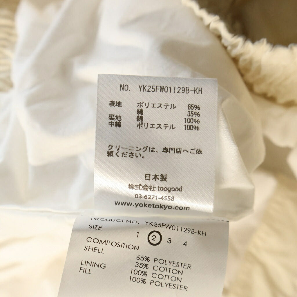 YOKE(ヨーク) 25AW ×KATHARINE HAMNETT RECYCLE POLYESTER SHORT BLOUSON キャサリン ハムネット リサイクル ポリエステル ショートジャケット ブルゾン アイボリー YK25FW01129B-KH
