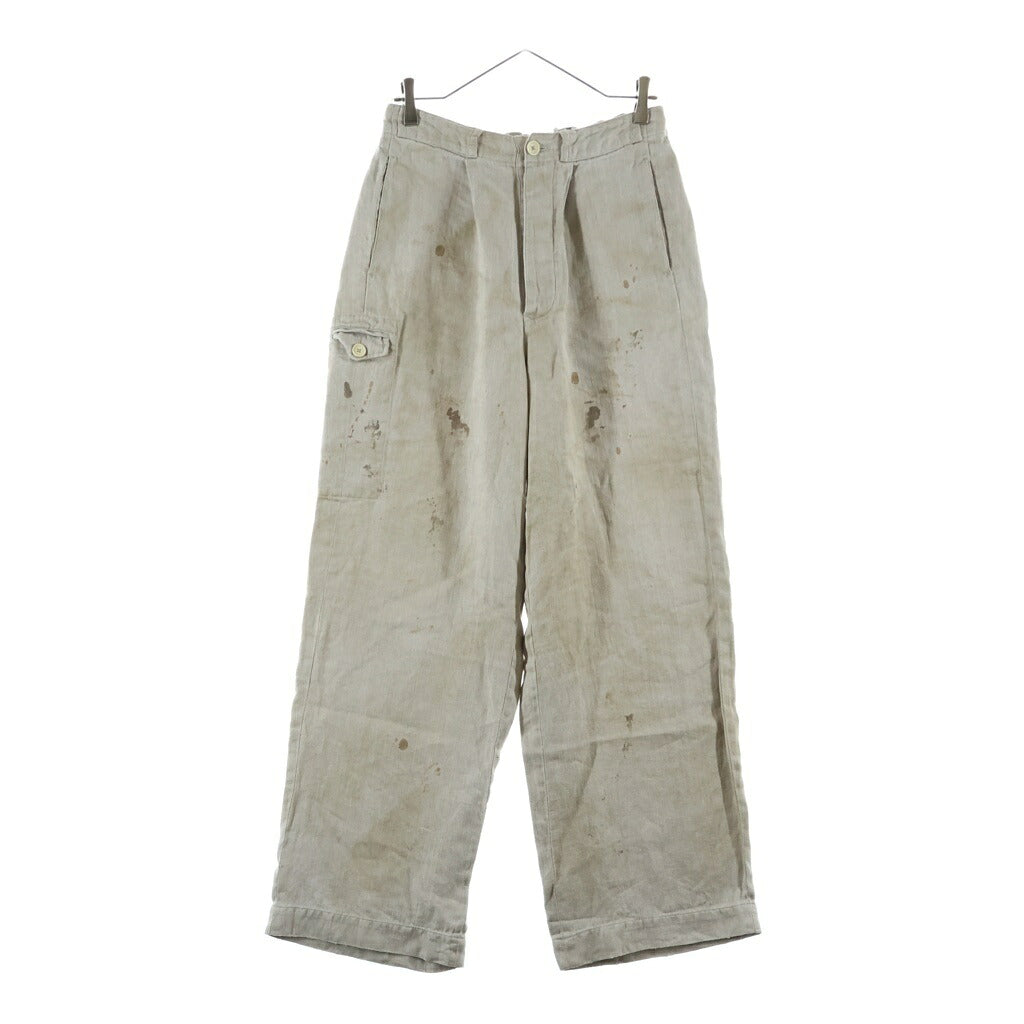 Stein(シュタイン) HEAVY LINEN HERRINGBONE WIDE EASY TROUSERS ヘビー リネン ヘリンボーン ワイド イージー スラックス ベージュ ST.1242