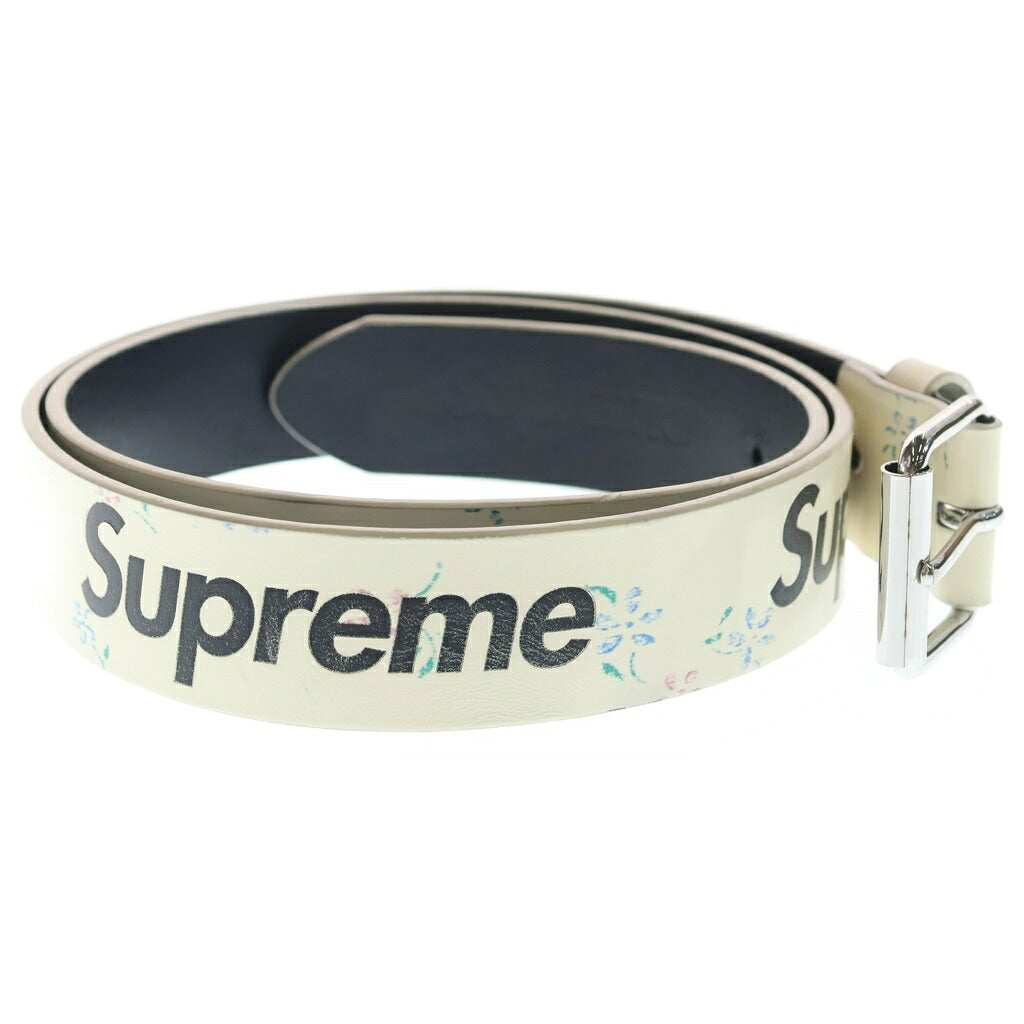 SUPREME(シュプリーム) 25AW Repeat Leather Belt Floral リピート レザー ベルト フローラル ホワイト