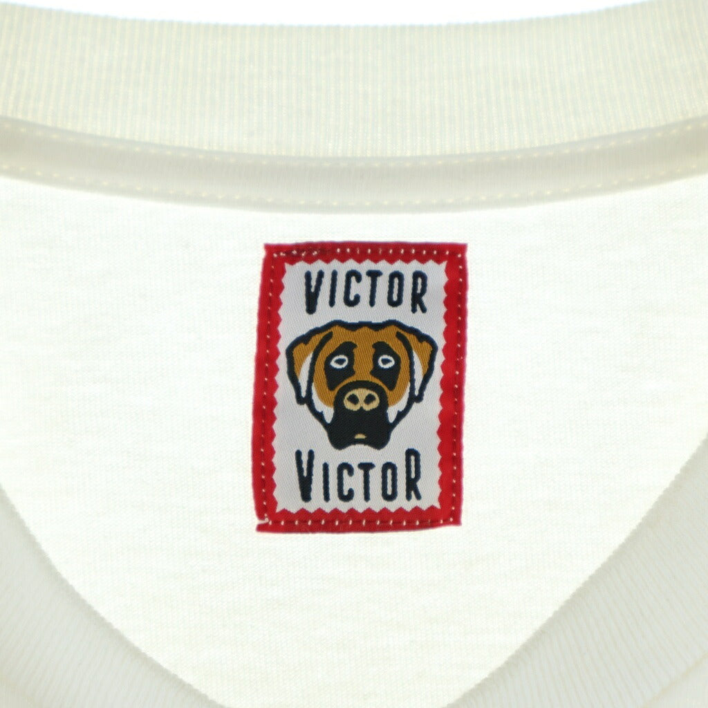 HUMAN MADE(ヒューマンメイド) ×Victor Victor Worldwide T-Shirt ヴィクターヴィクターワールドワイド クルーネック半袖Tシャツ カットソー ホワイト VV01CS002