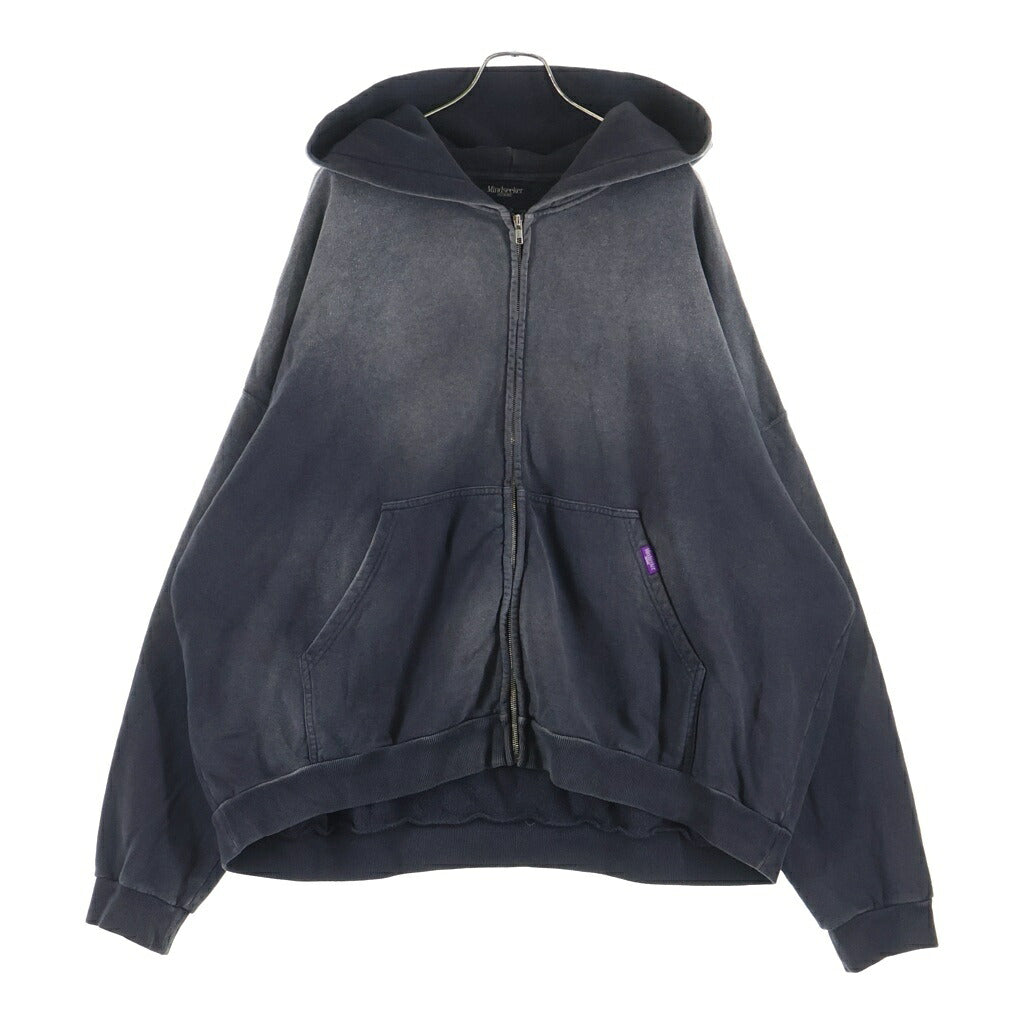 MINDSEEKER(マインドシーカー) HOMME オム ヴィンテージ フェード加工 ジップアップフーディー パーカー ブラック MSH-23-02