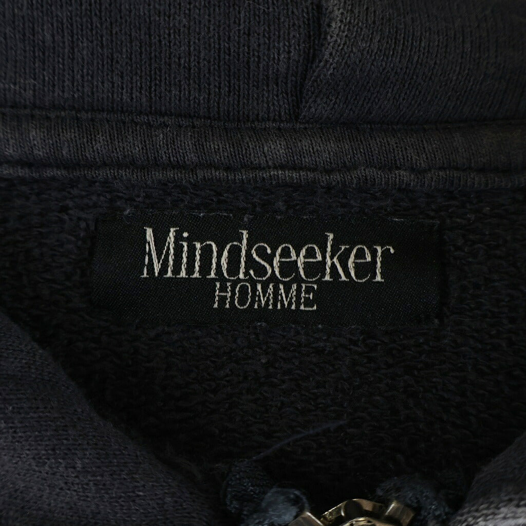 MINDSEEKER(マインドシーカー) HOMME オム ヴィンテージ フェード加工 ジップアップフーディー パーカー ブラック MSH-23-02