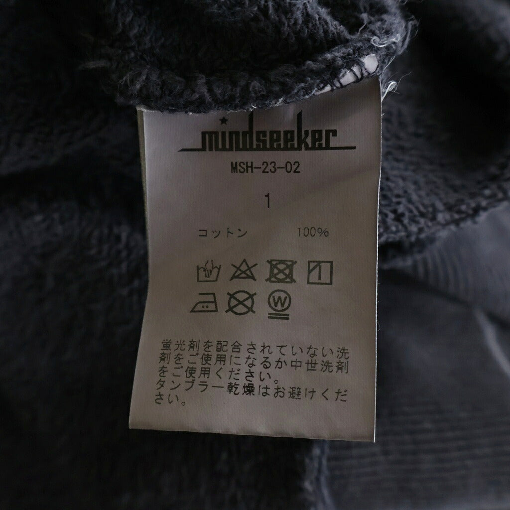 MINDSEEKER(マインドシーカー) HOMME オム ヴィンテージ フェード加工 ジップアップフーディー パーカー ブラック MSH-23-02