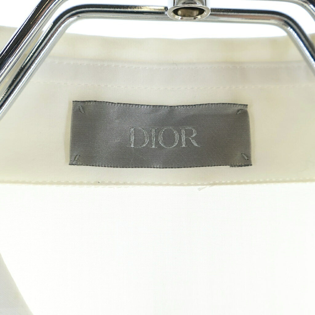 DIOR(ディオール) 23SS ×ERL バニーパッチ ゴールドトーンロゴエンブロイダリー ロングスリーブドレスシャツ ホワイト 313C534B1581