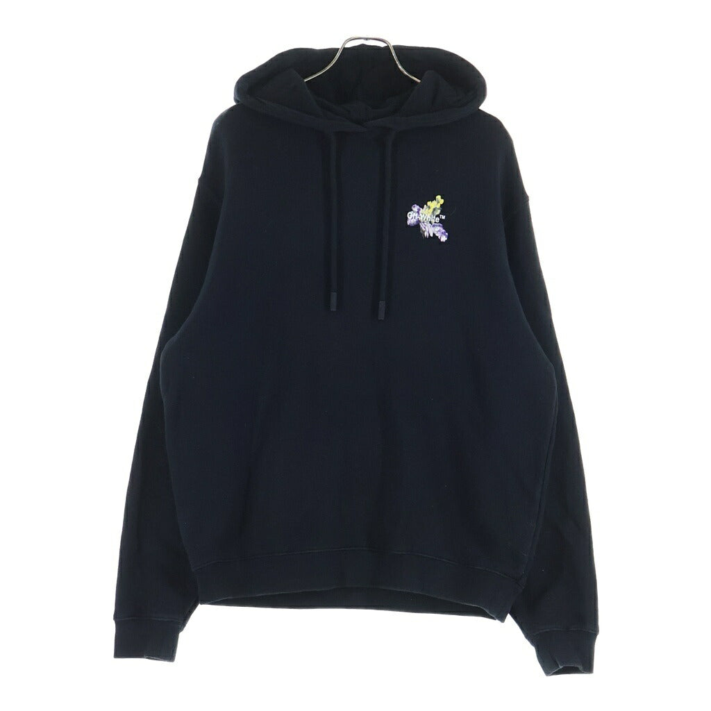 OFF-WHITE(オフホワイト) 22AW FLORAL ARROWS-PRINT HOODIE フローラルアロープリント プルオーバーフーデッドクルーネックスウェットパーカー ブラック WBB035F22JER002