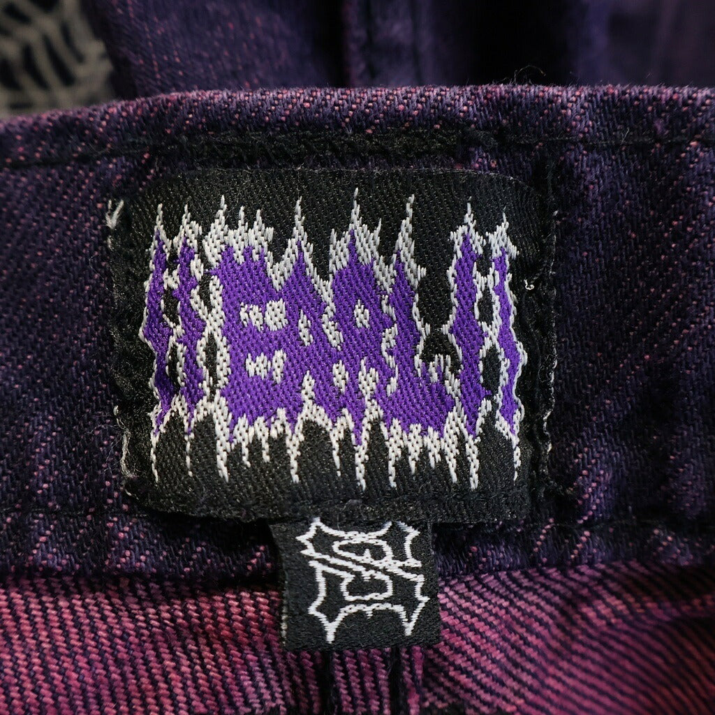 NO BRAND(ノーブランド) EARL SKATEBOARDS (アール スケートボーズ) 25AW EMBROIDERY DENIM エンブロイダリー ワイドデニムパンツ パープル