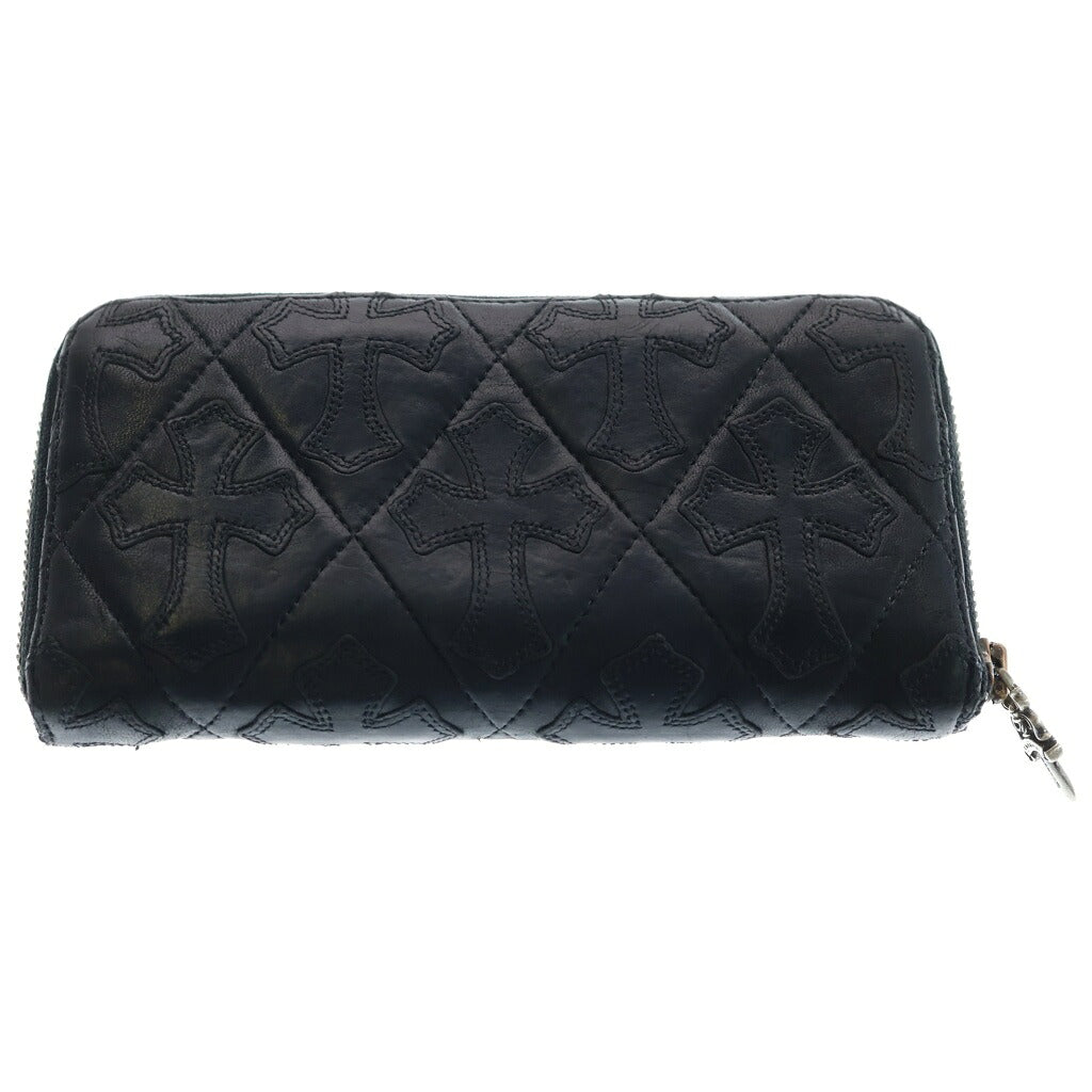 CHROME HEARTS(クロムハーツ) REC F ZIP QUILTED WALLET セメタリークロス キルティング レザーウォレット 財布 ブラック